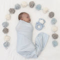 Henry Hippo Jersey Swaddle Blanket Rattle Set 
