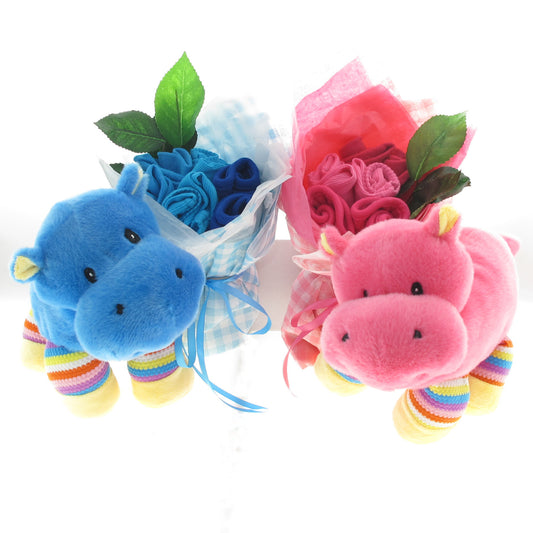 twin baby gift bright hippo toys with matching baby clothing bouquet