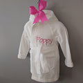 Personalised White Hooded Baby Bathrobe