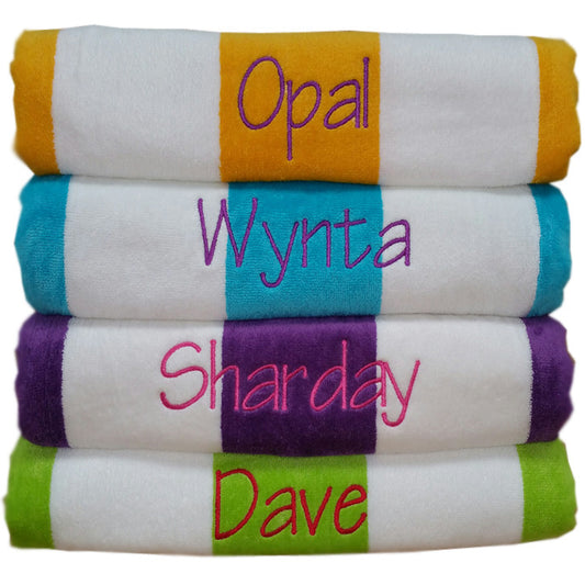 large personalised adult beach towels