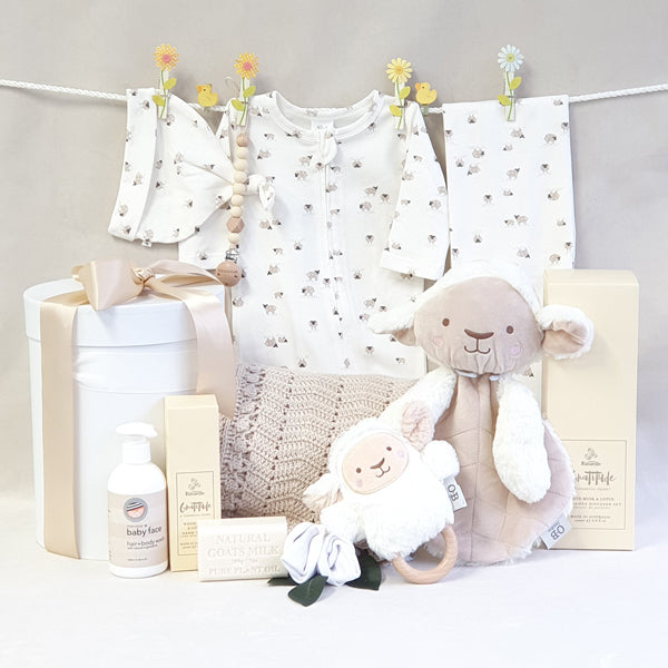 Mama Had a Little Lamb Neutral Baby Gift Hamper 