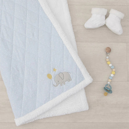 Mason Elephant Sherpa Baby Boy Blanket