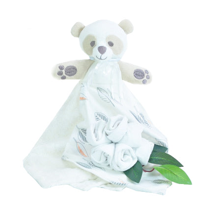 neutral baby gift hamper bamboo panda comforter three pairs bamboo baby socks