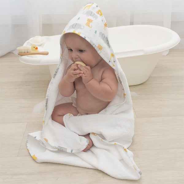 Animal Parade Neutral Baby Hooded Towel Set