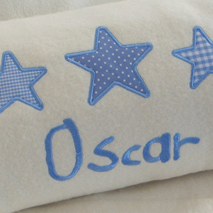 personalised star design baby blanket baby blue