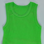 neutral gender baby singlet lime green