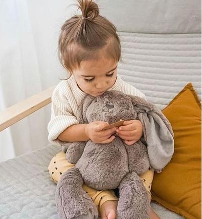 Big Grey Bunny Baby Boy Toy Gift Neutral