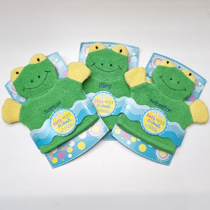 Kids Personalised Bath Mitts Frederick Frog