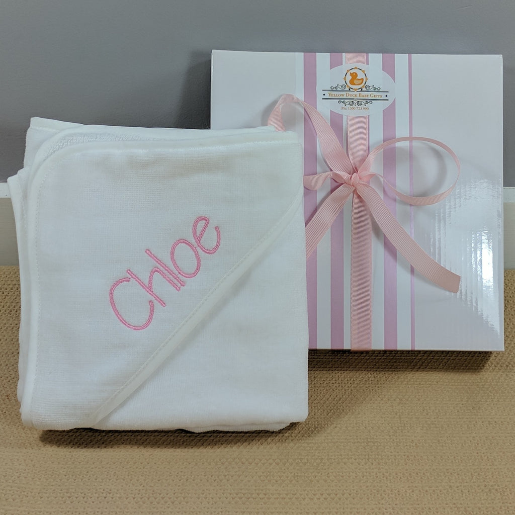 girls personalised hooded bath towel