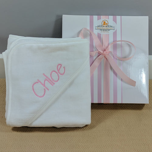 girls personalised hooded bath towel