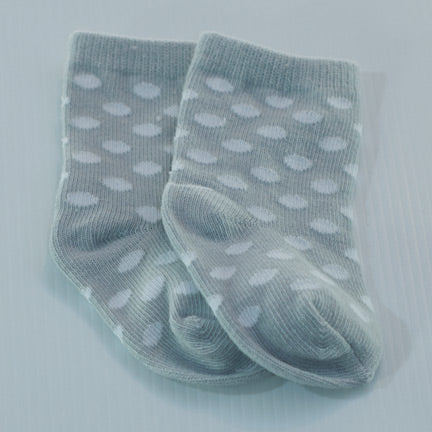 neutral gender grey spot baby socks