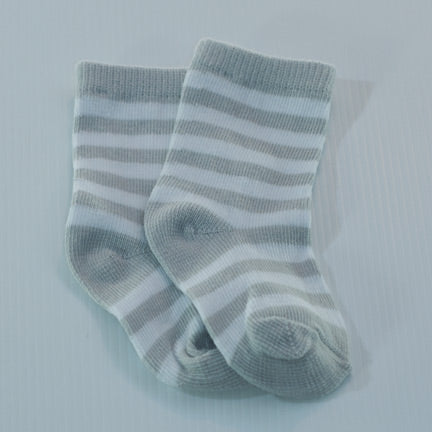 grey striped baby socks