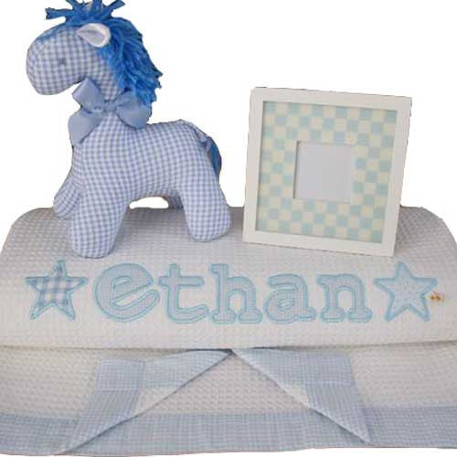 personalised baby boy blanket with horse