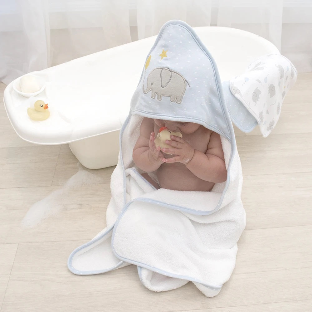 Mason Elephant Boy's Hooded Baby Bath Towel