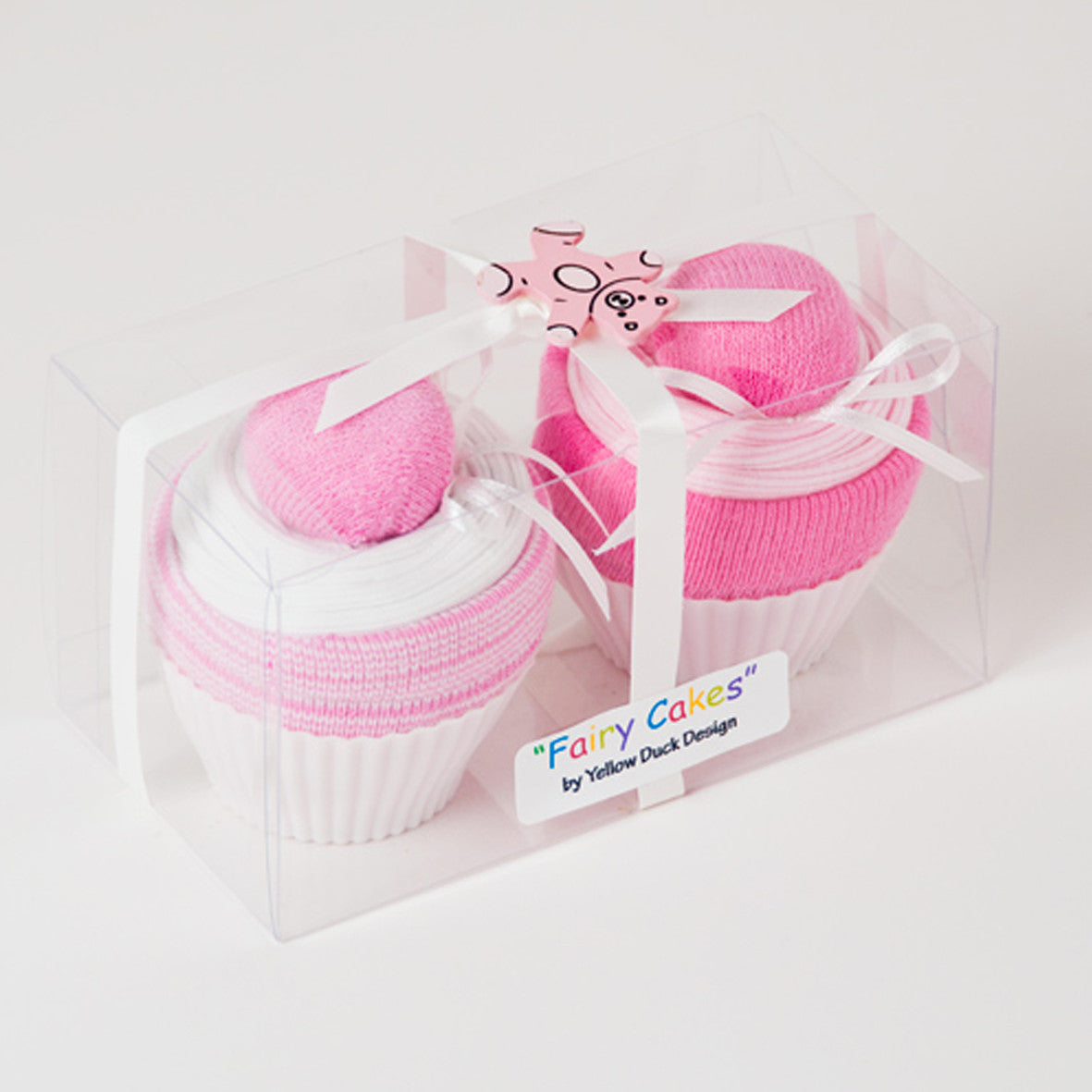 twin baby girl two cup cakes gift boxed