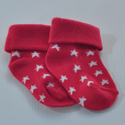 red star design baby socks newborn