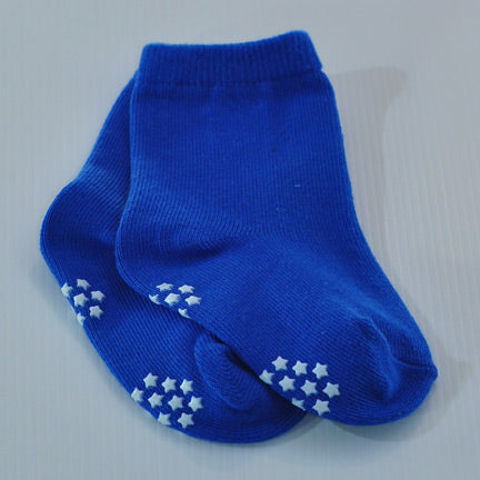 grip soled baby socks royal blue