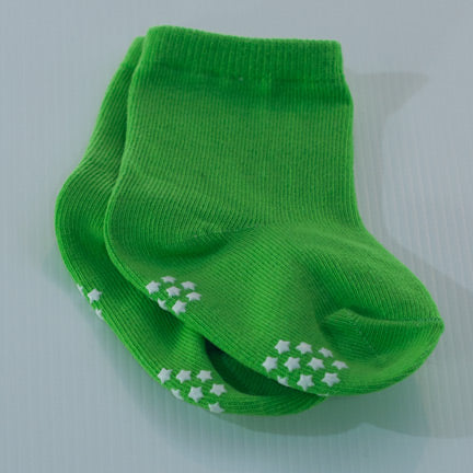 lime green grip sole baby socks