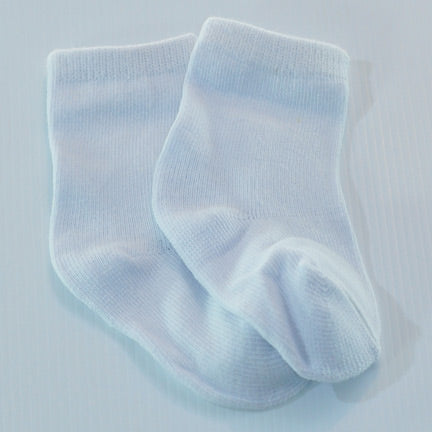 plain white neutral gender baby socks