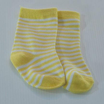 striped baby socks yellow