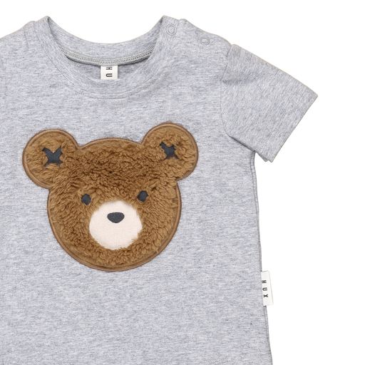 100% organic baby t shirt with teddy bear on front hux baby